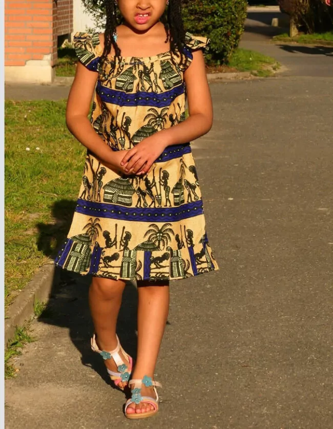 Robe lola wax africain fille