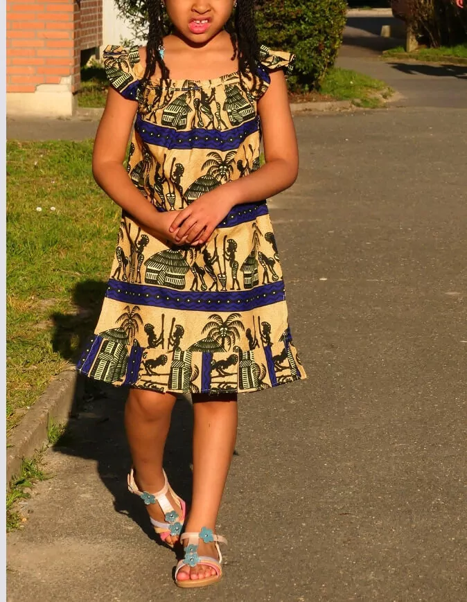 Robe lola wax africain fille