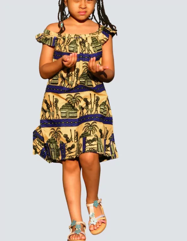 Robe lola wax africain fille