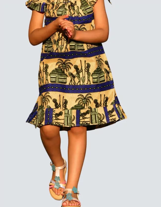 Robe lola wax africain fille