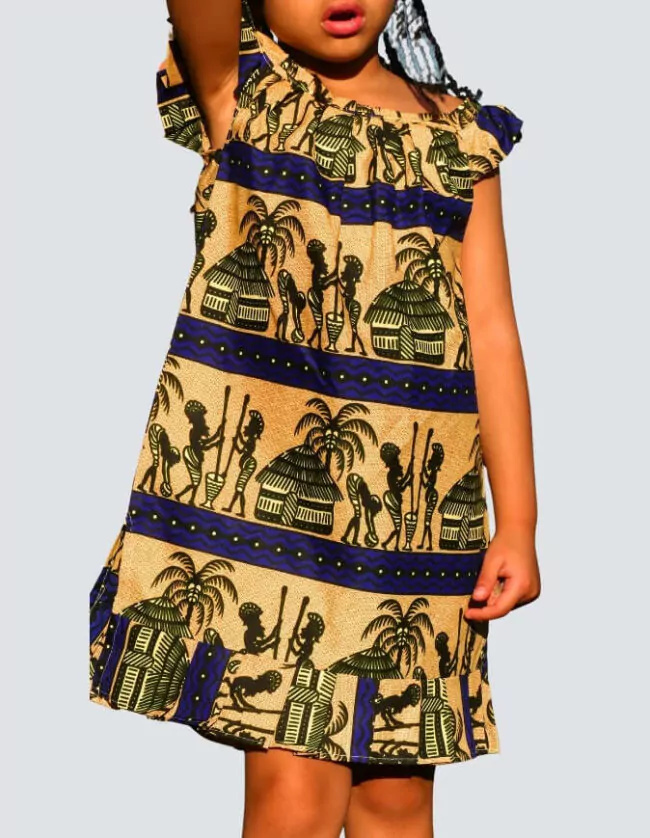 Robe lola wax africain fille