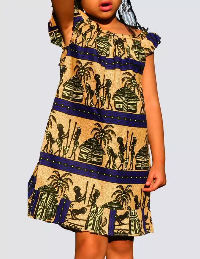 Robe lola wax africain fille