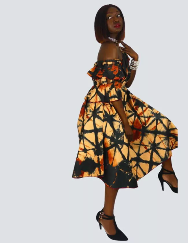 Robe Rosette évasée bazin