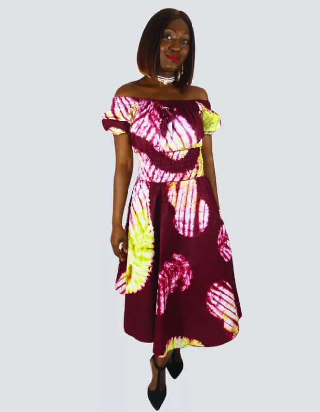 Robe été Johanne en wax africain motifs ethnique coton été