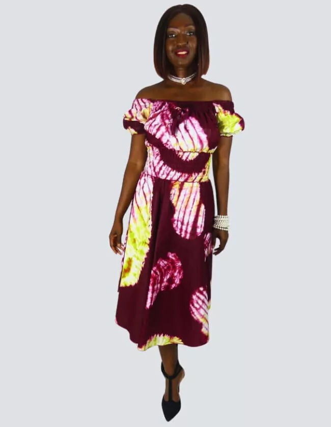 Robe été Johanne en wax africain motifs ethnique coton été