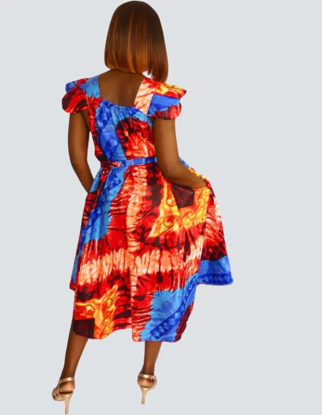 Robe Suzie évasée bazin – Image 2