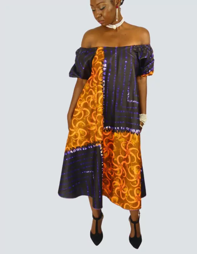 Robe Dolisie évasée bazin – Image 4