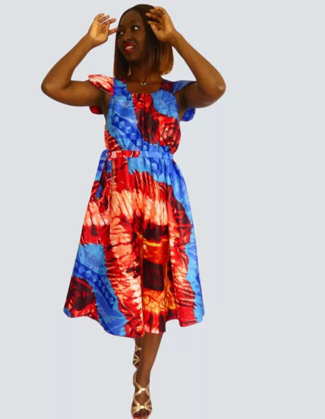 Robe Suzie évasée bazin – Image 5