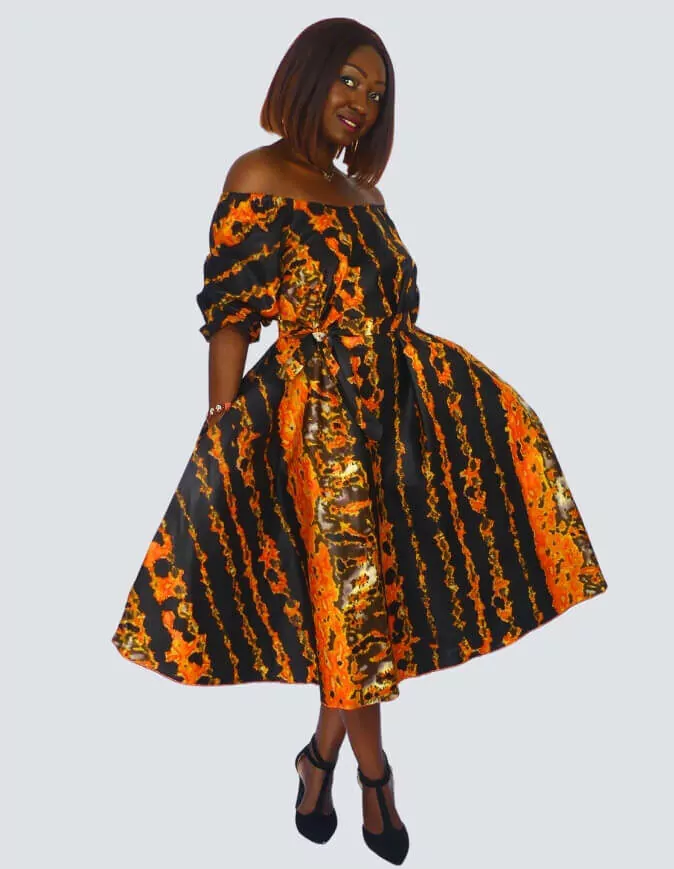 Robe Lulu évasée bazin