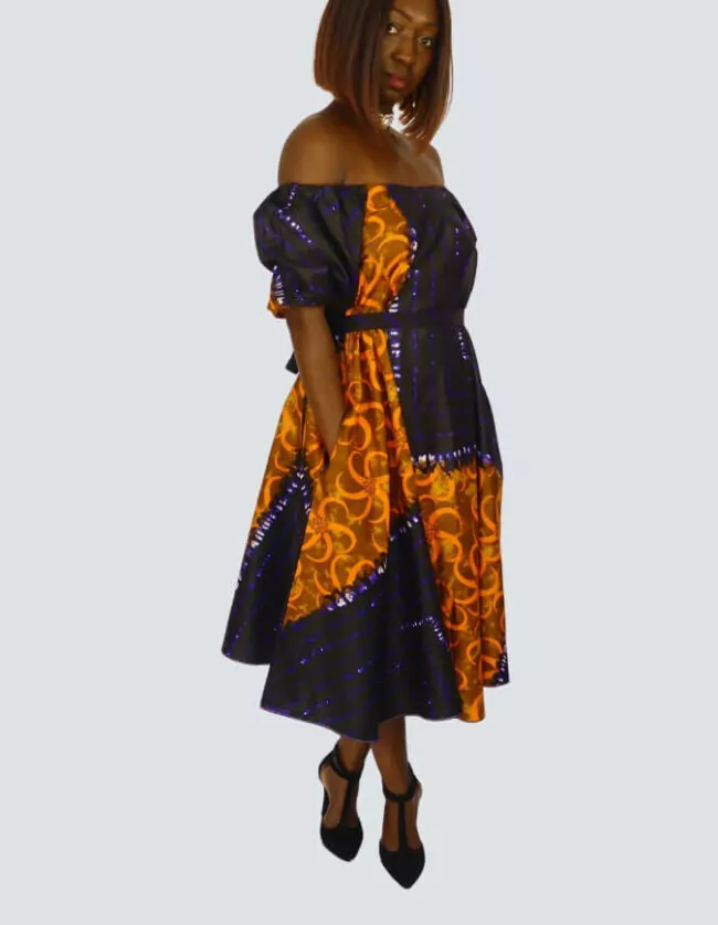 Robe Dolisie évasée bazin – Image 11