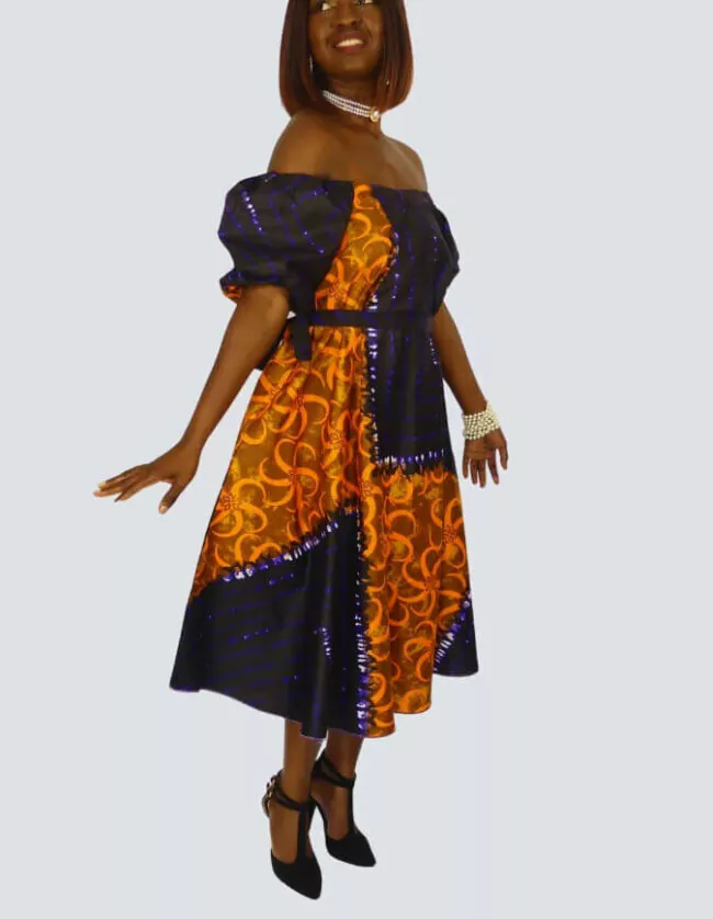 Robe Dolisie évasée bazin – Image 9