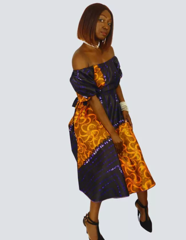 Robe Dolisie évasée bazin – Image 7