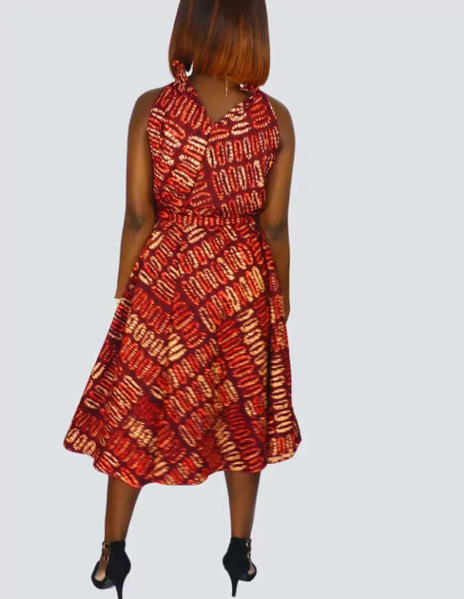 Robe Lucile évasée bazin – Image 2