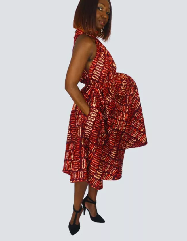 Robe Lucile évasée bazin – Image 9