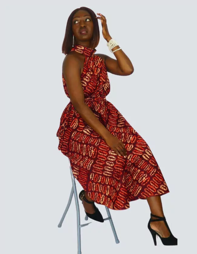 Robe Lucile évasée bazin – Image 7