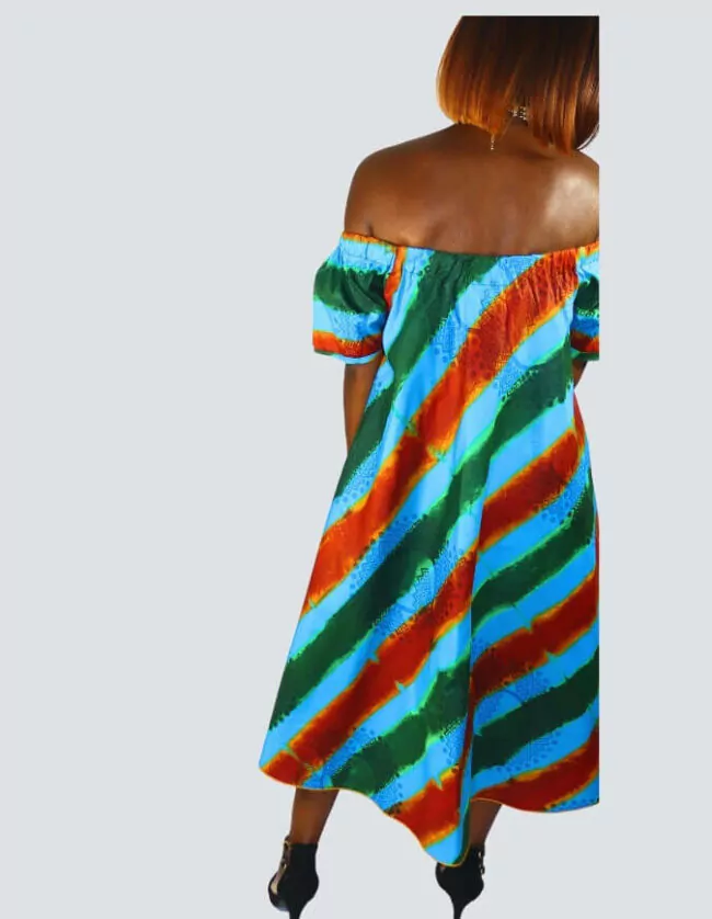 Robe Lizie évasée bazin – Image 2