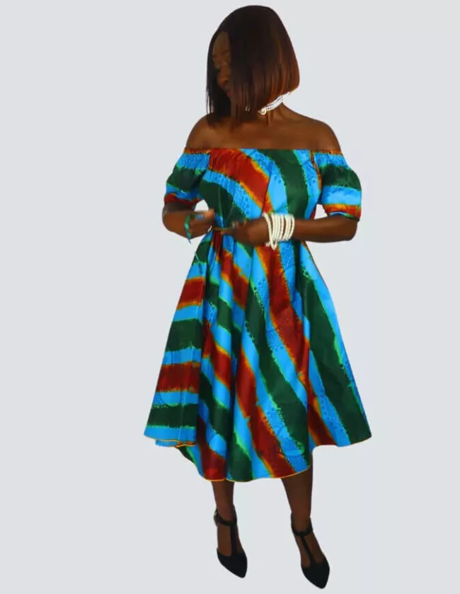 Robe Lizie évasée bazin – Image 5