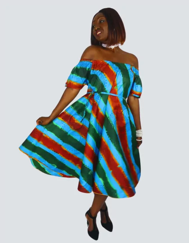 Robe Lizie évasée bazin – Image 4
