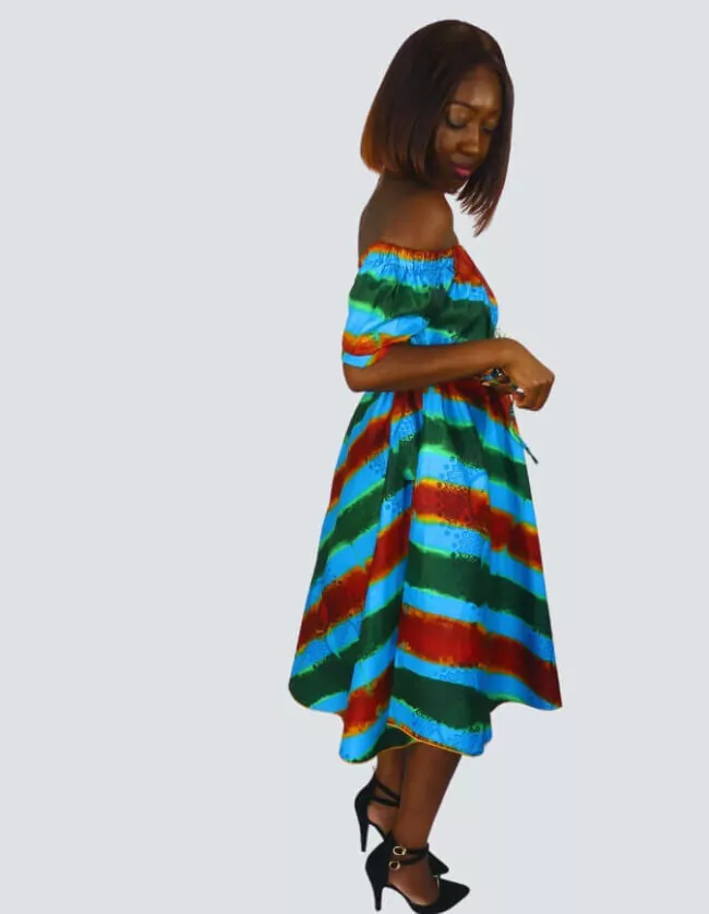 Robe Lizie évasée bazin – Image 3