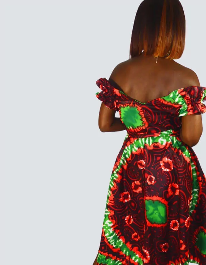 Robe Paula évasée bazin – Image 2