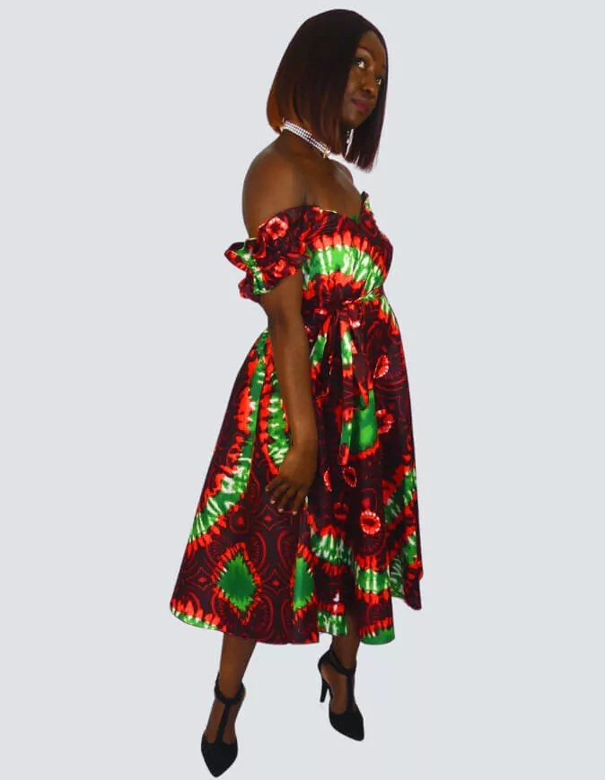 Robe Paula évasée bazin – Image 4