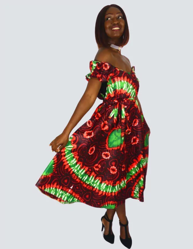 Robe Paula évasée bazin