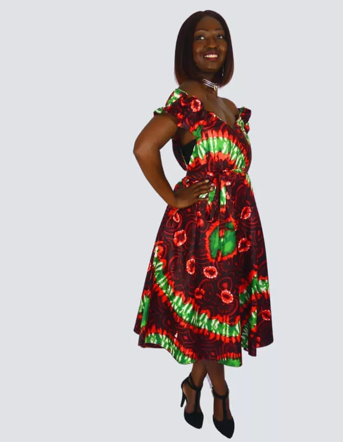 Robe Paula évasée bazin – Image 5