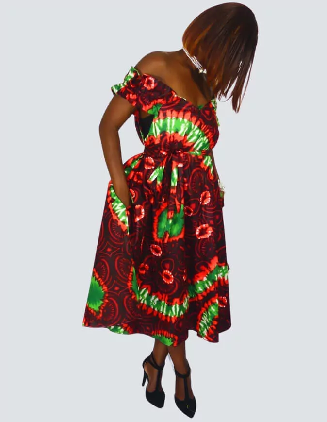 Robe Paula évasée bazin – Image 3