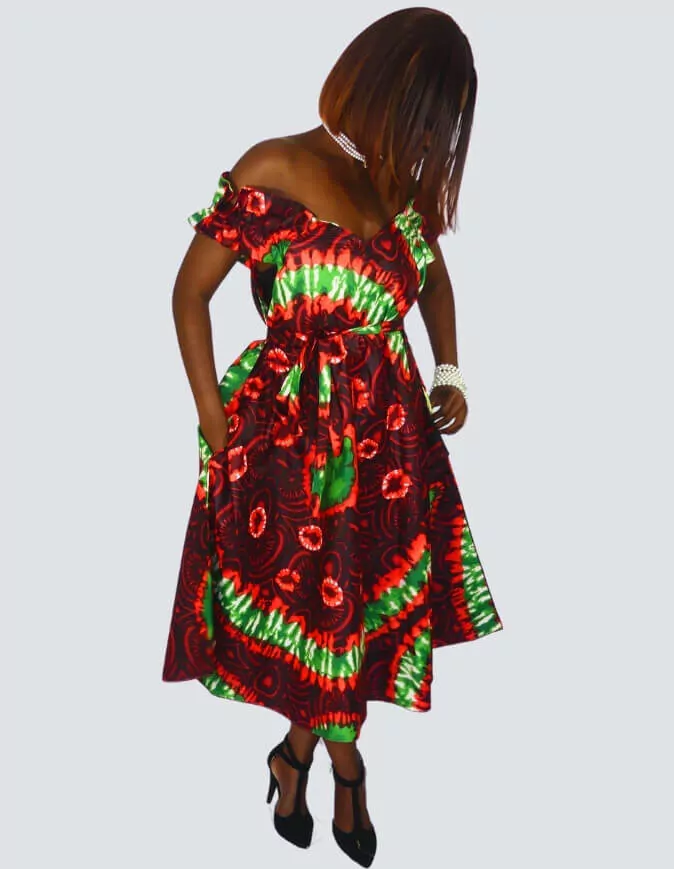 Robe Paula évasée bazin – Image 6