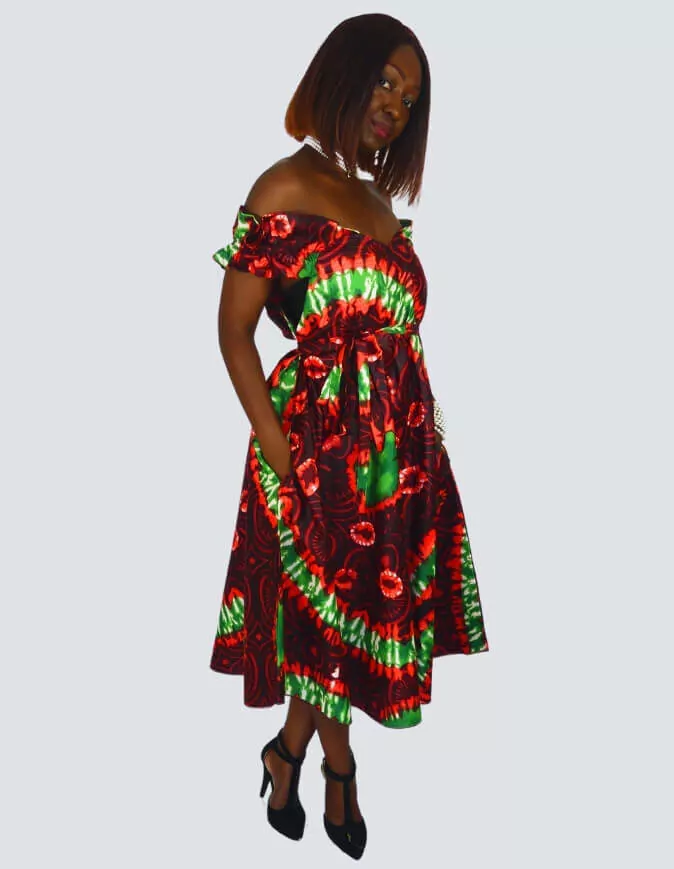 Robe Paula évasée bazin – Image 7