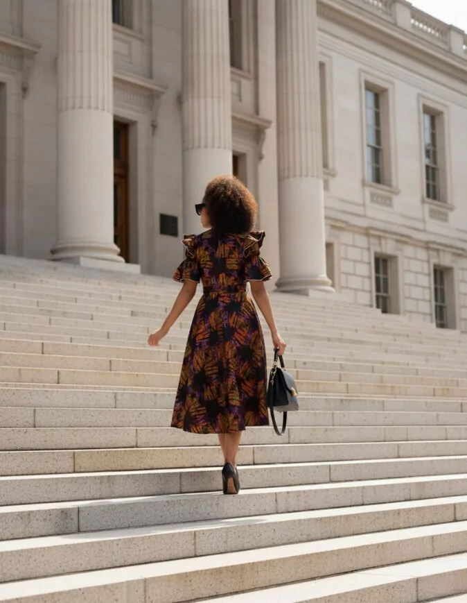 Robe Séné évasée bazin coton africain