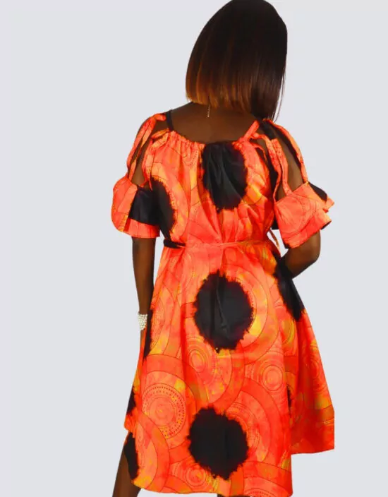 Robe été évasée sady robe évasée wax africain femme. robe courte été wax africain bohème chic femme, robe de bal, robe été, robe de cérémonie femme, robe longue fleurie bazin