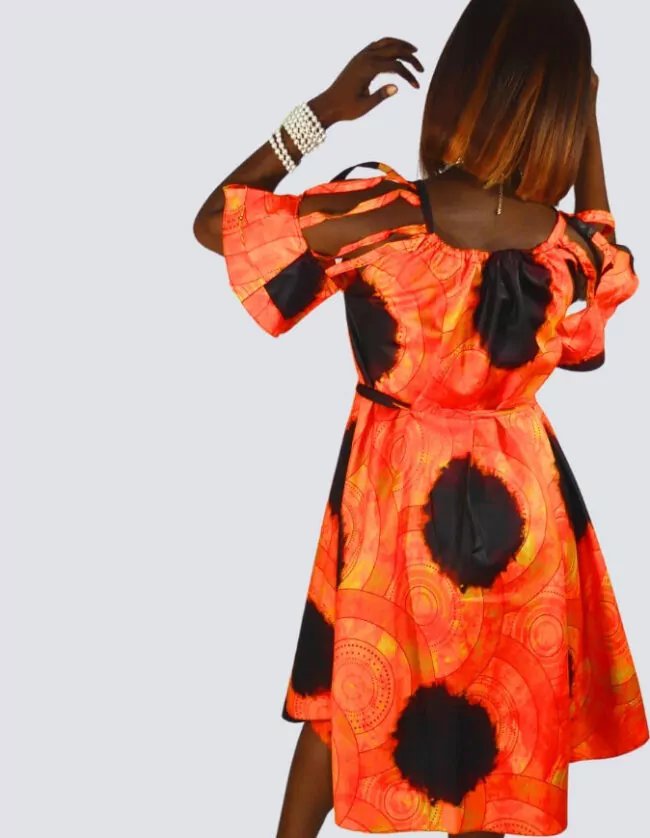 Robe été évasée sady robe évasée wax africain femme. robe courte été wax africain bohème chic femme, robe de bal, robe été, robe de cérémonie femme, robe longue fleurie bazin