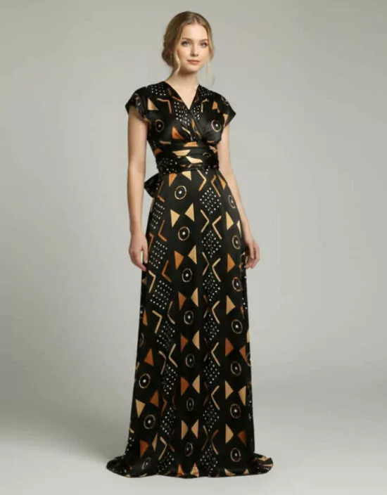 Robe BAMBARA Silk Bogolan bogolan robe silk soie africain femme été