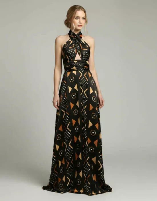 Robe BAMBARA Silk Bogolan bogolan robe silk soie africain femme été